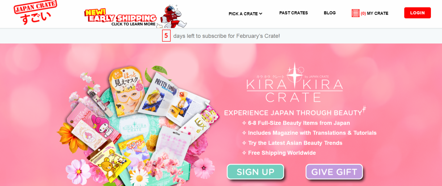 Japanese beauty product subscription: Kira Kira Crate