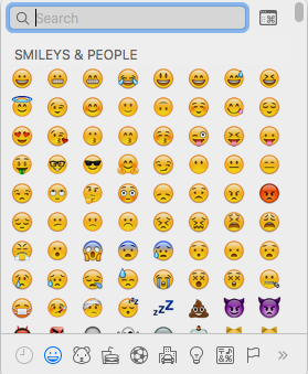 Mac OS X emoji selector